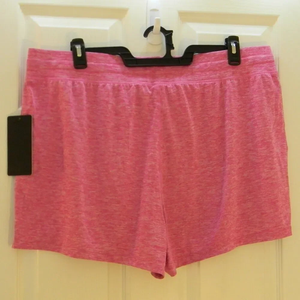 90 Degree by Reflex Pink Spacedye Lounge Shorts Drawstring Pockets Stretch NWT
